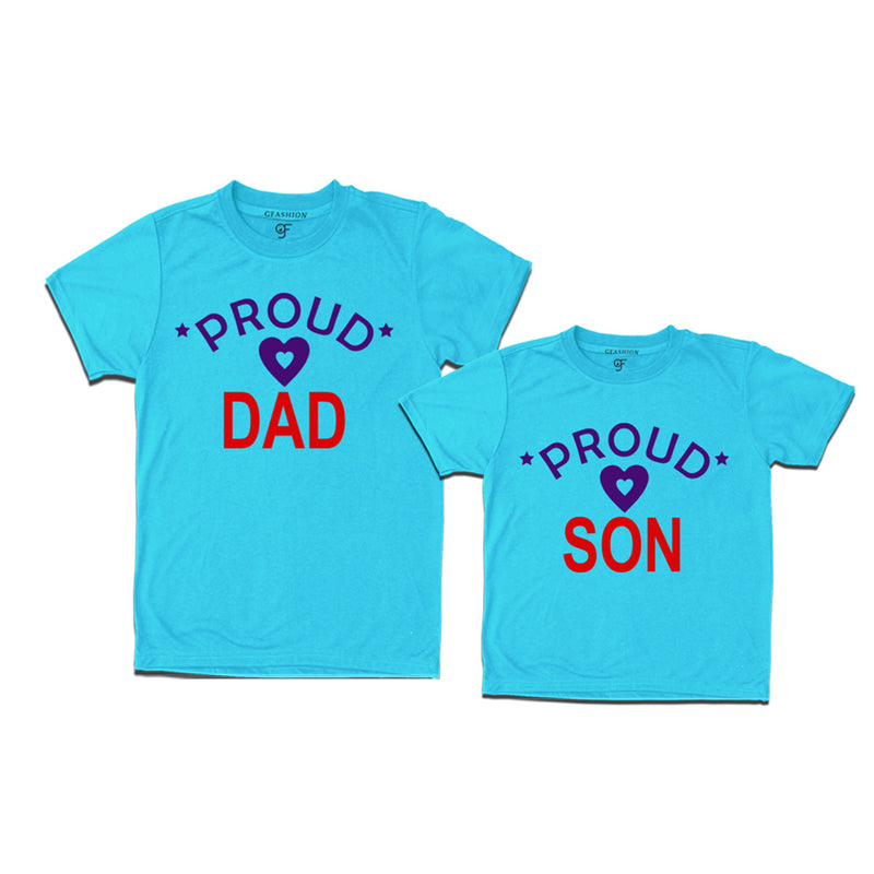 Proud Dad Son matching t-shirts-Sky Blue