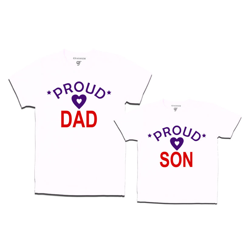 Proud Dad Son matching t-shirts-White