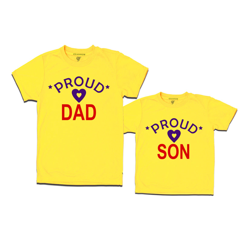 Proud Dad Son matching t-shirts-Yellow