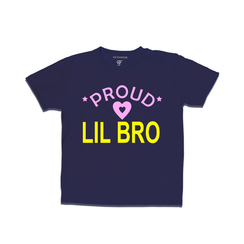 Proud Lil Bro T-shirt-Navy