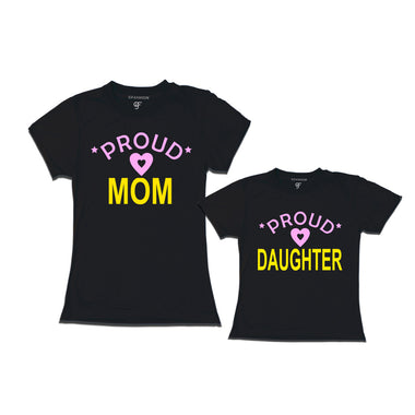 Proud Mom and Daughter t-shirts-Black