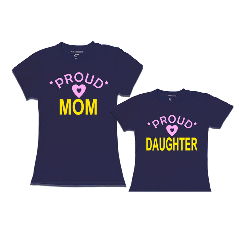 Proud Mom and Daughter t-shirts-Navy