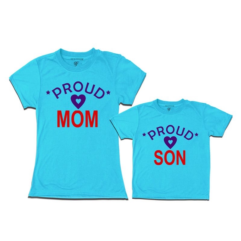 Proud mom and son t-shirts-Sky Blue