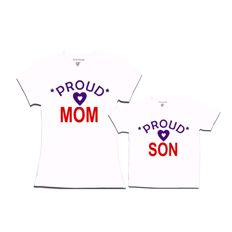 Proud mom and son t-shirts-White