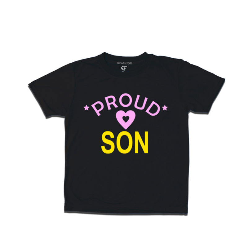 Proud Son Printed T-shirts For Boys-Black