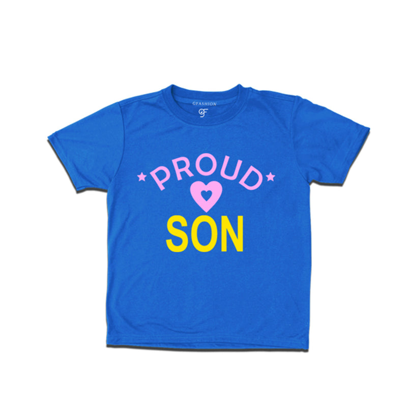 Proud Son Printed T-shirts For Boys-Blue