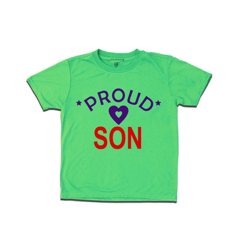 Proud Son Printed T-shirts For Boys-Pista green