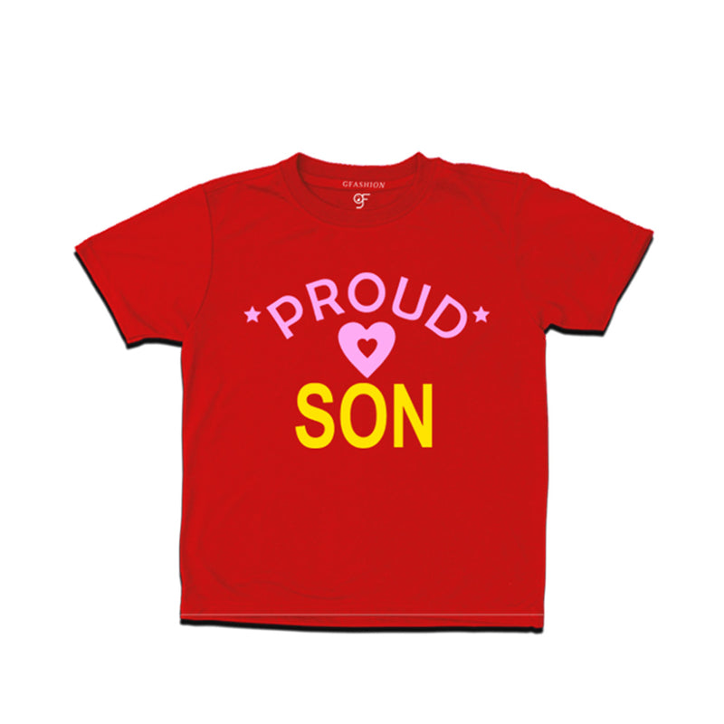 Proud Son Printed T-shirts For Boys-Red