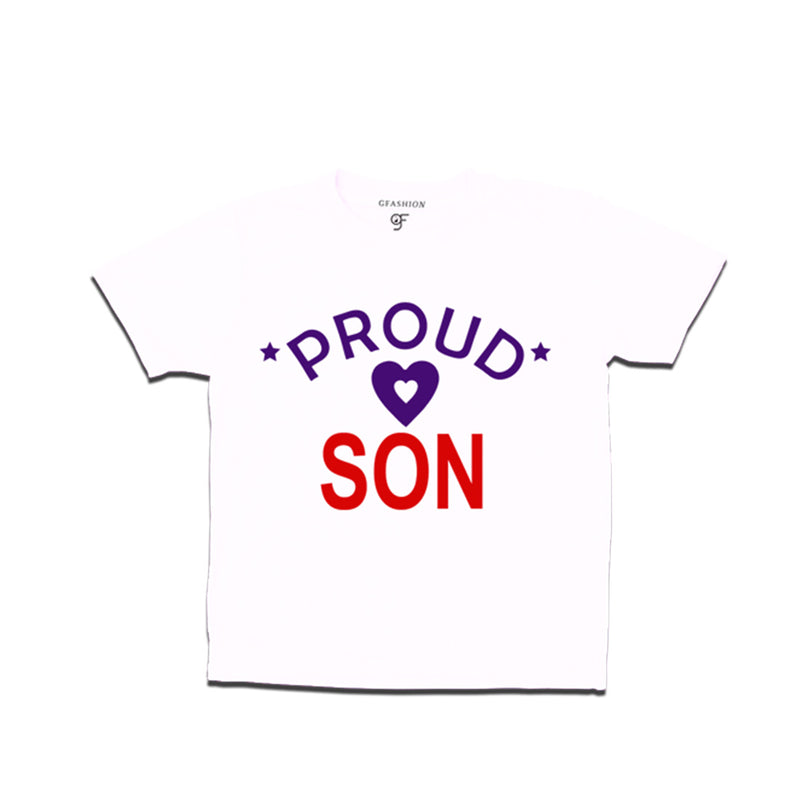 Proud Son Printed T-shirts For Boys-White