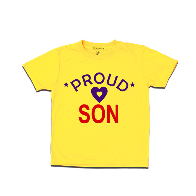 Proud Son Printed T-shirts For Boys-Yellow