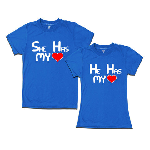 She-He Has My Heart-Couple T-shirts