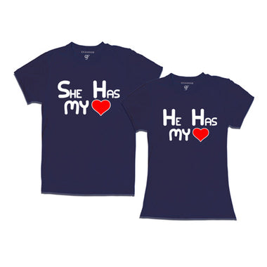 She-He Has My Heart-Couple T-shirts