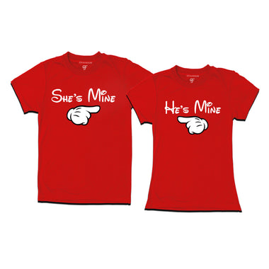 Couple Matching I'm Hers and He's Mine T-Shirt Set for Men & Women