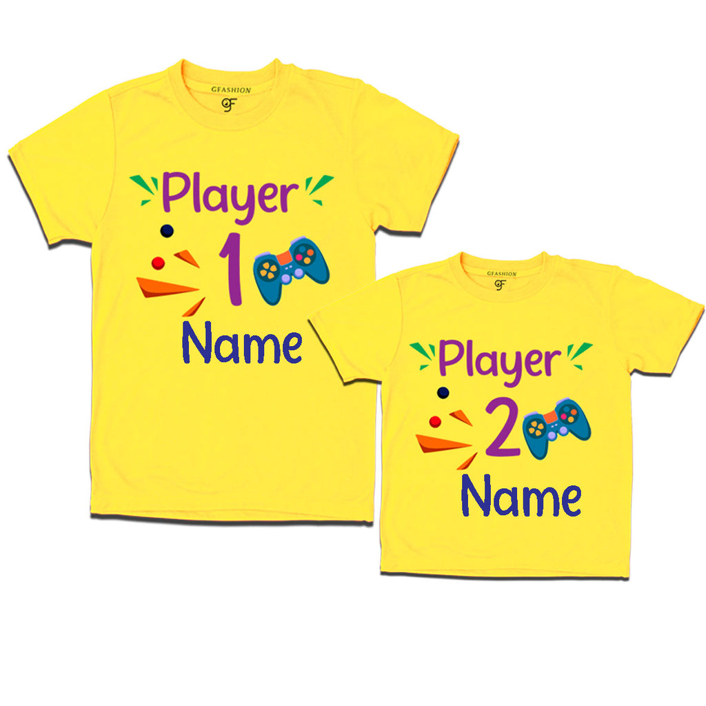 Matching Siblings T-shirts player 1 player 2