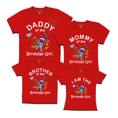 Birthday T-shirts for Girl With Family Space Theme