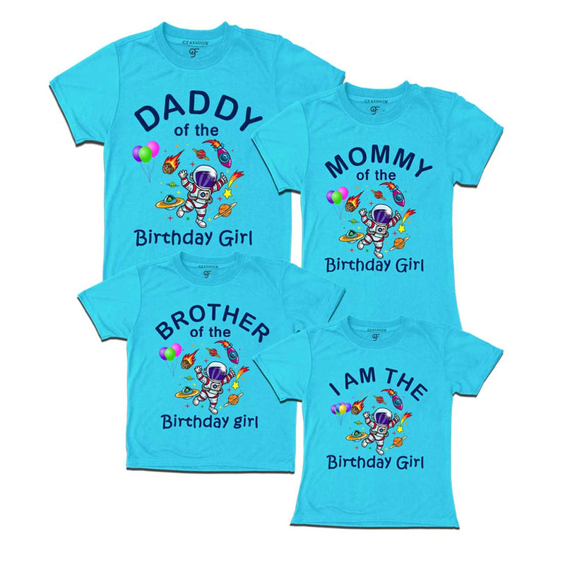 Birthday T-shirts for Girl With Family Space Theme
