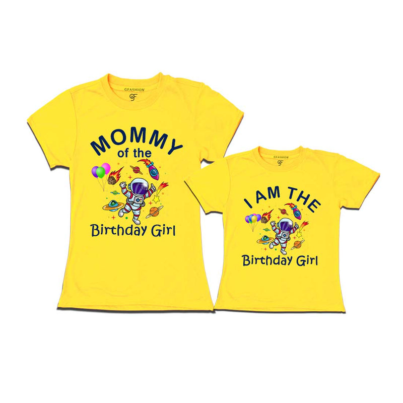 Birthday T-shirts for Mom and Daughter Space Theme