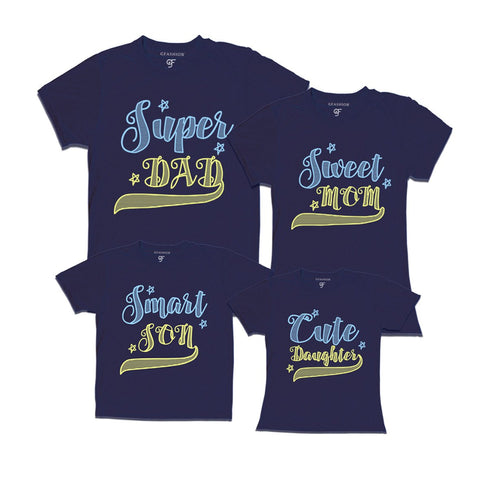 superdad-sweetmom-smartson-cutedaughter-tshirts-navy