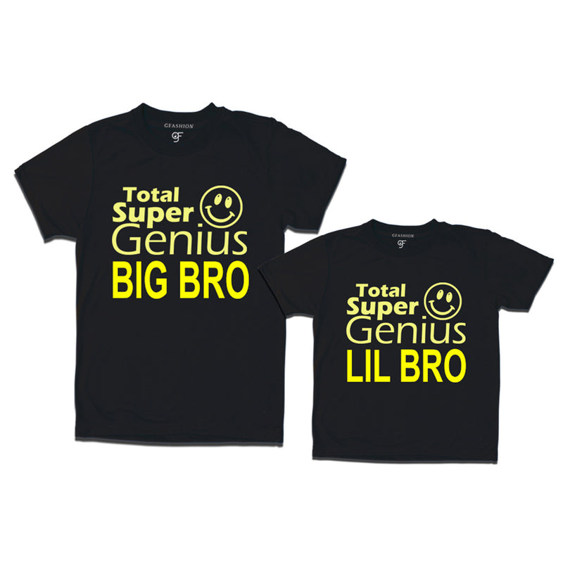 Super Genius Big Bro-Lil Bro T-shirts in Black Color-gfashion