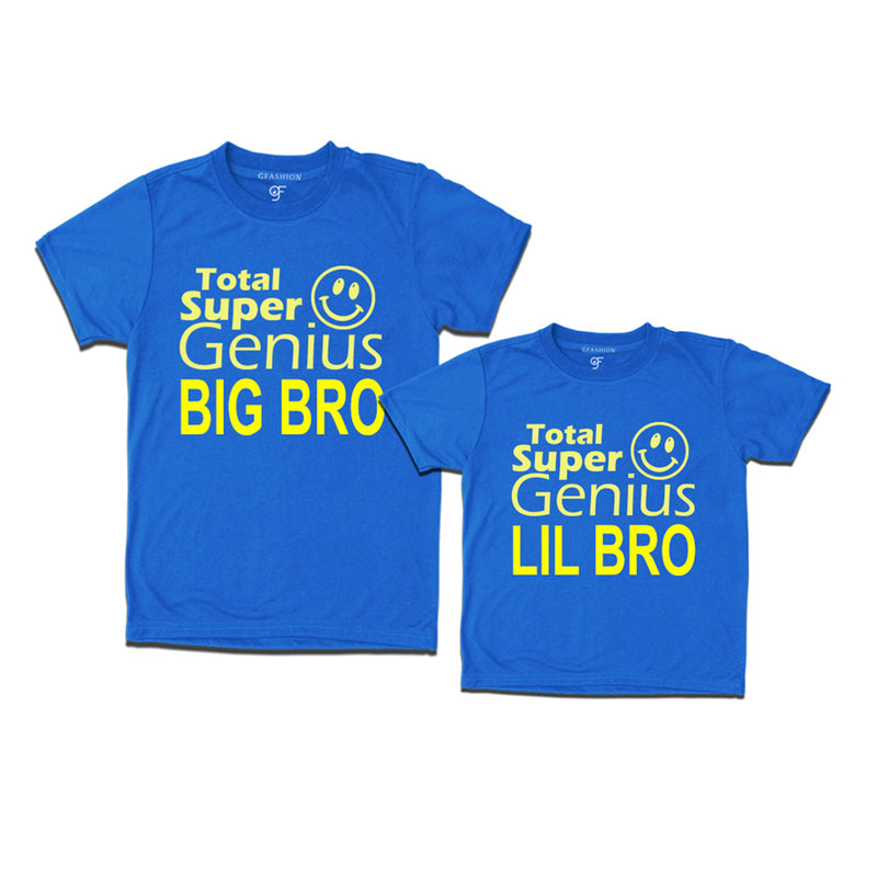 Super Genius Big Bro-Lil Bro T-shirts in Blue Color-gfashion