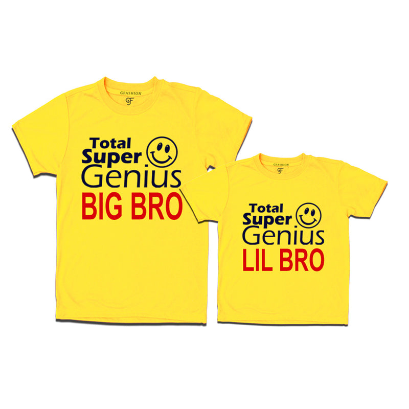Super Genius Big Bro-Lil Bro T-shirts in Yellow Color-gfashion