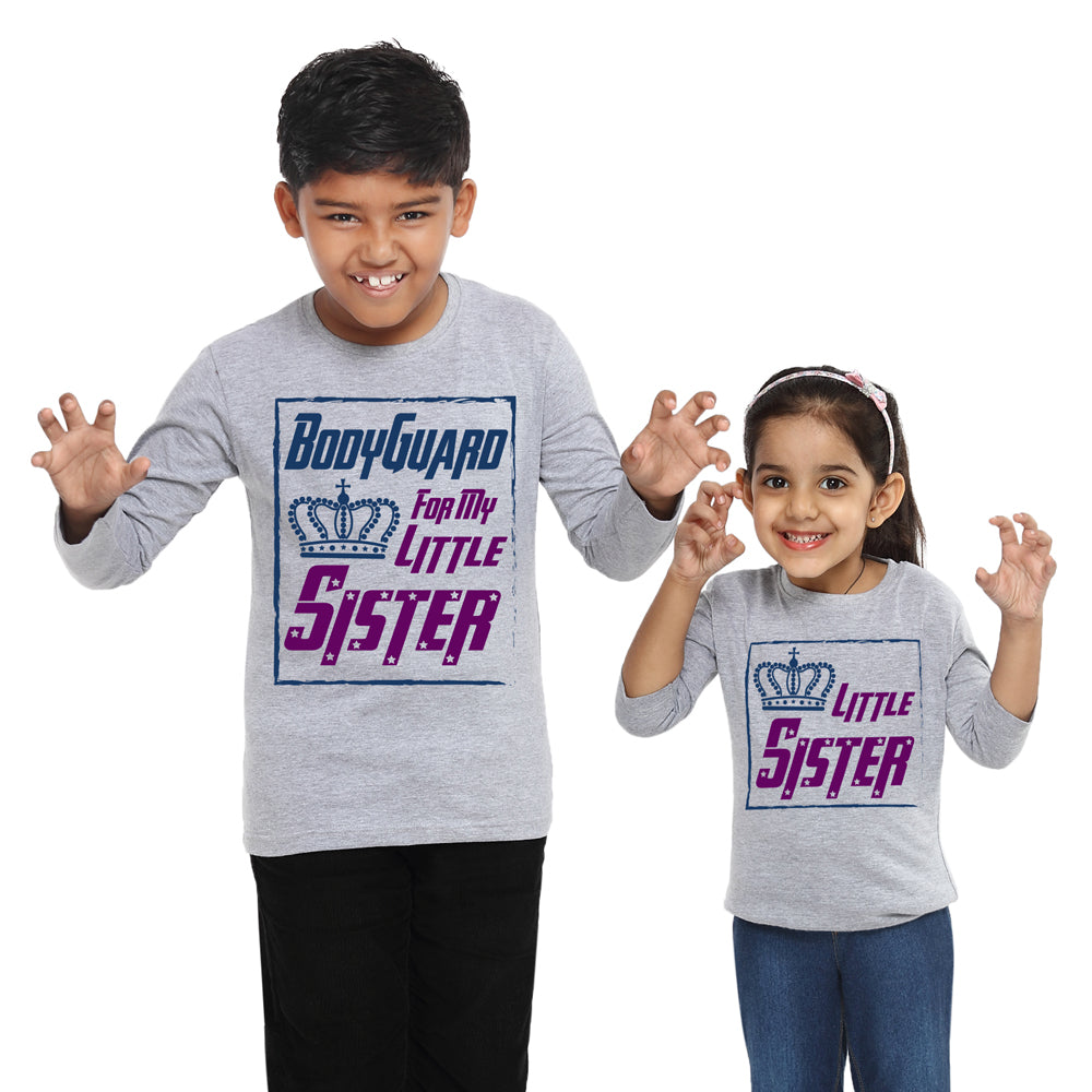 Little sister and bodyguard sibling t shirts