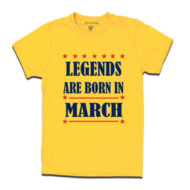 Legends Born in March-Birthday t-shirts