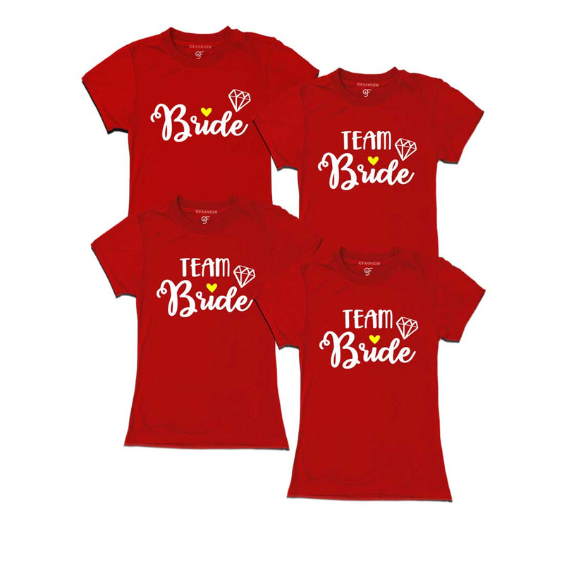 Bride and Team Bride T-shirts set of 4