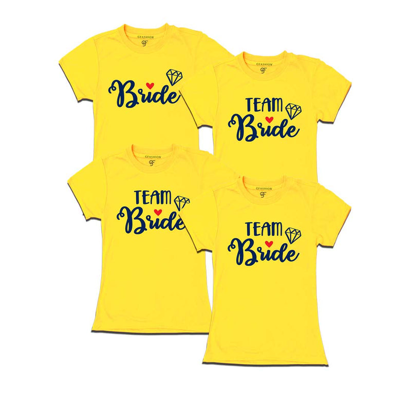 Bride and Team Bride T-shirts set of 4