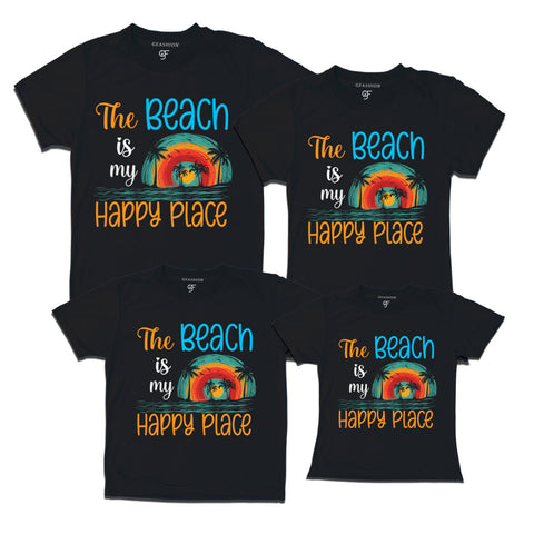 the beach is my happy place group Vacation Tshirts
