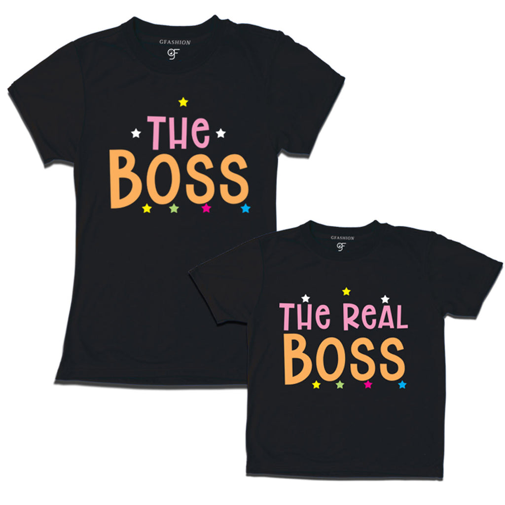 mom and son t shirt the and the real boss