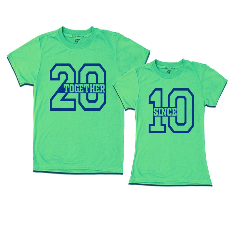 Together Since 2010-Couple T-shirts-pistagreen