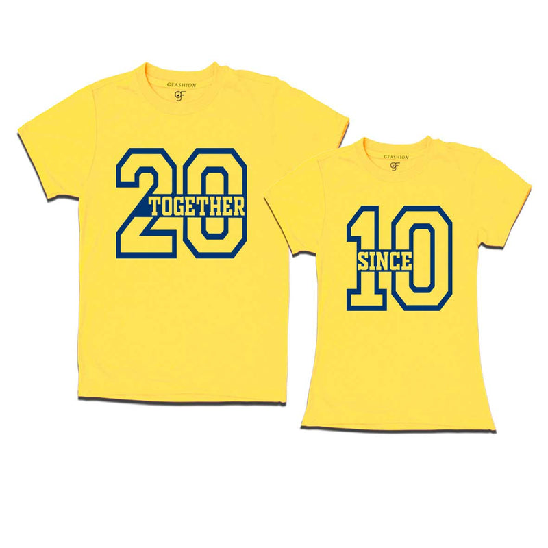 Together Since 2010-Couple T-shirts-Yellow