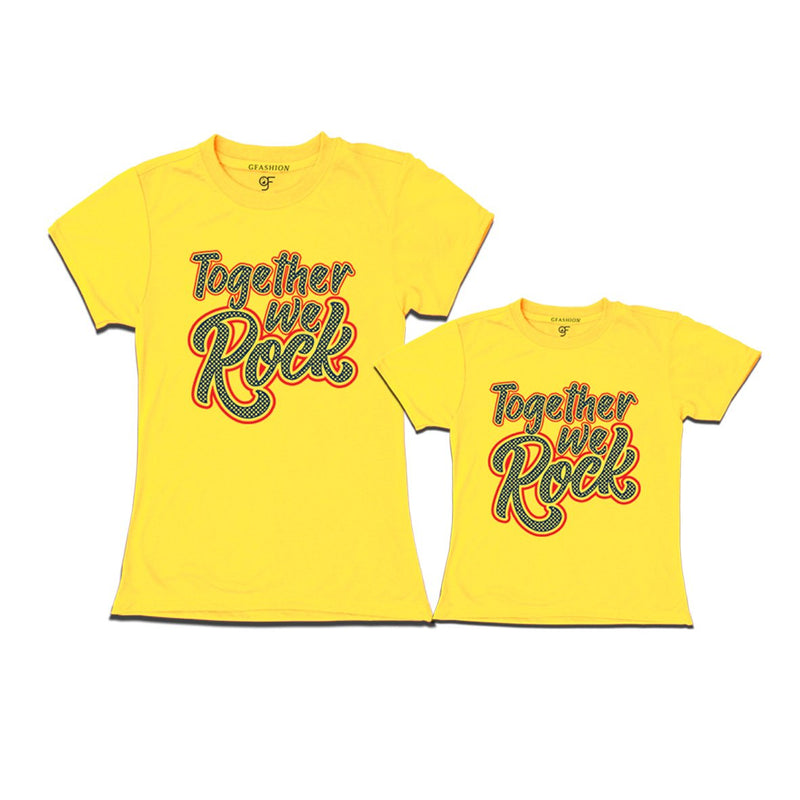 together we rock mom daughter tshirts-yellow