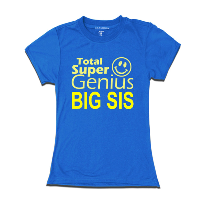 Super Genius Big Sis T-shirts in Blue Color-gfashi