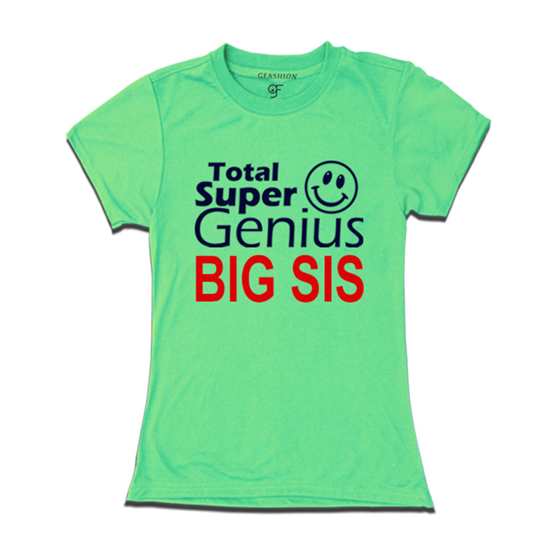 Super Genius Big Sis  T-shirts in Pista Green Color-gfashi