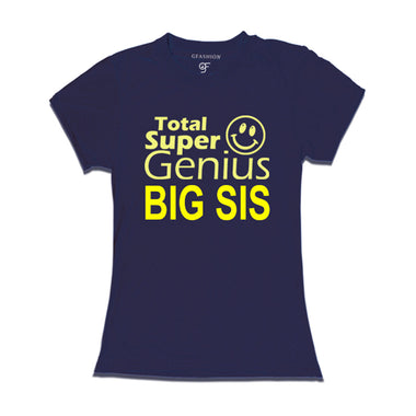 Super Genius Big Sis  T-shirts in Navy Color-gfashi