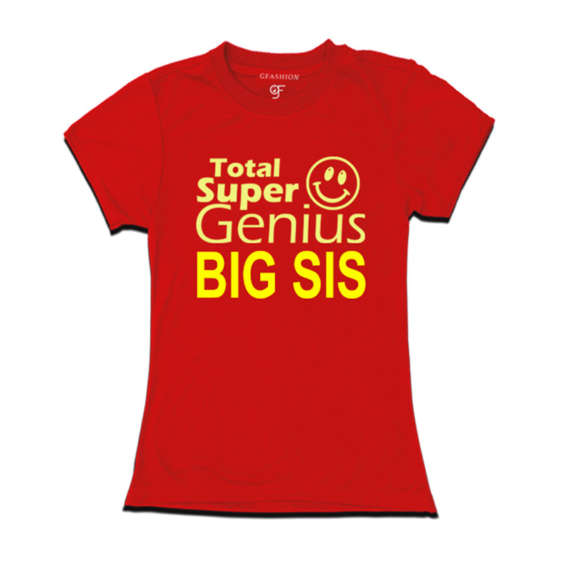 Super Genius Big Sis T-shirts in Red Color-gfashi