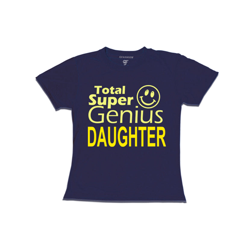 Super Genius Daughter T-shirts in navy Color-gfashion