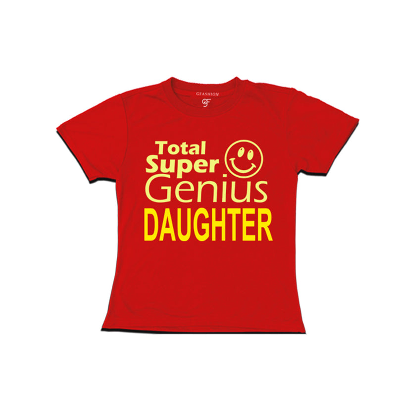 Super Genius Daughter T-shirts in Red Color-gfashion