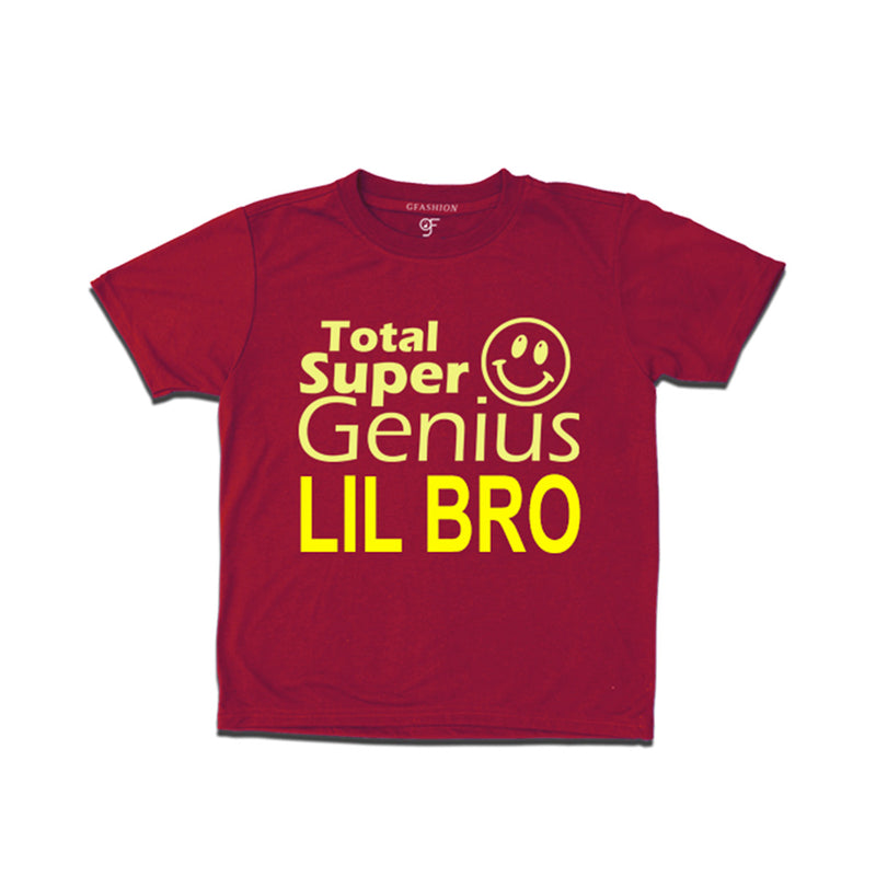 Super Genius Lil Bro T-shirts in Maroon Color-gfashio