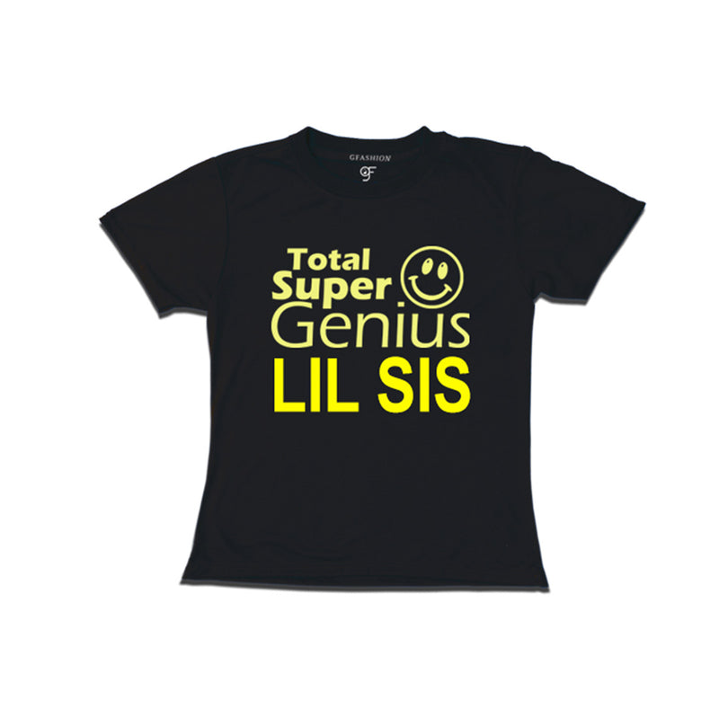 Super Genius Lil Sis T-shirts in Black Color-gfashion