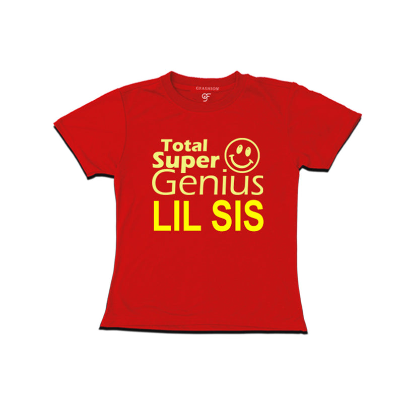 Super Genius Lil Sis T-shirts in Red Color-gfashion