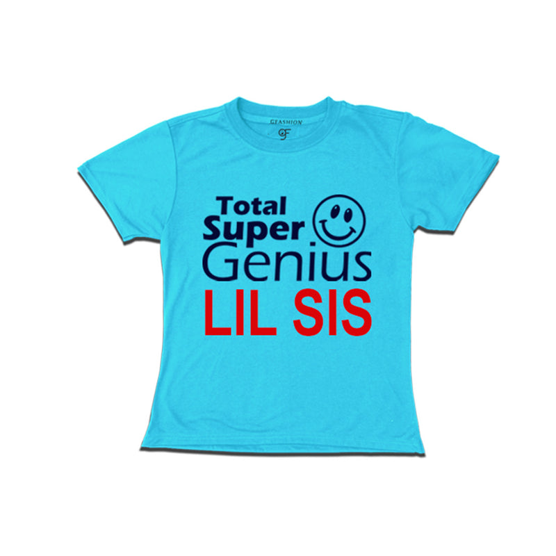 Super Genius Lil Sis T-shirts in Sky Blue Color-gfashion