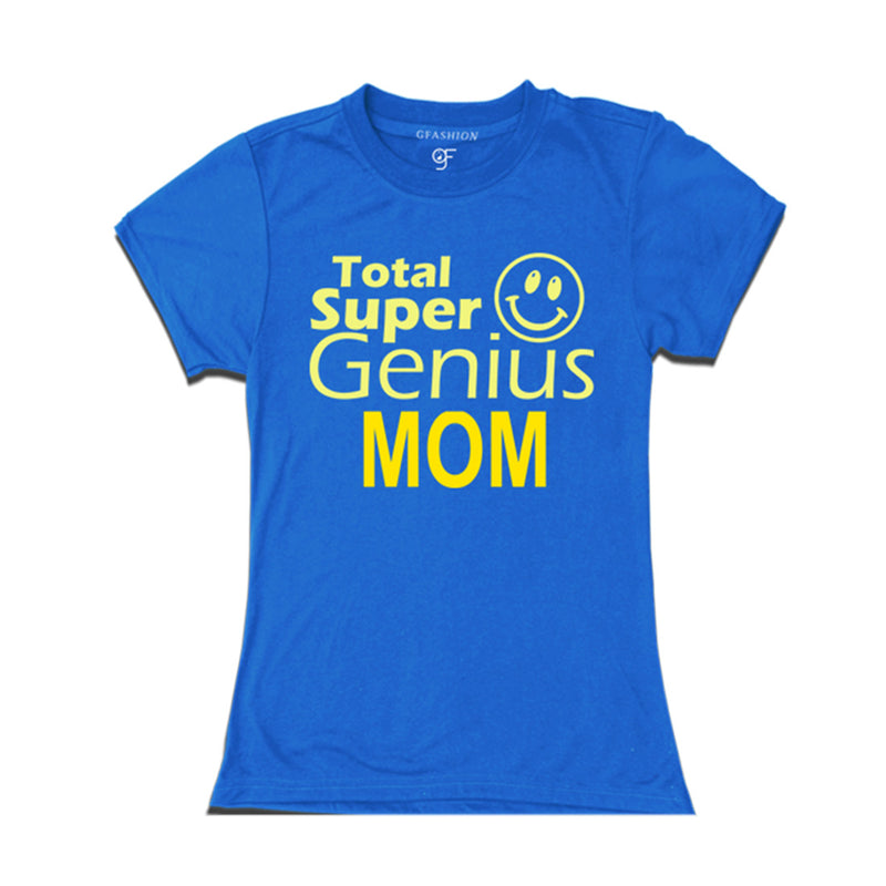 Super Genius Mom T-shirts in Blue Color-gfashion