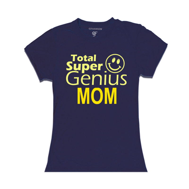 Super Genius Mom T-shirts in navy Color-gfashion