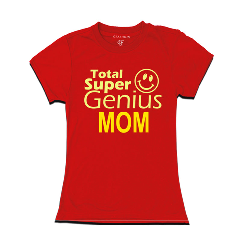 Super Genius Mom T-shirts in Red Color-gfashion