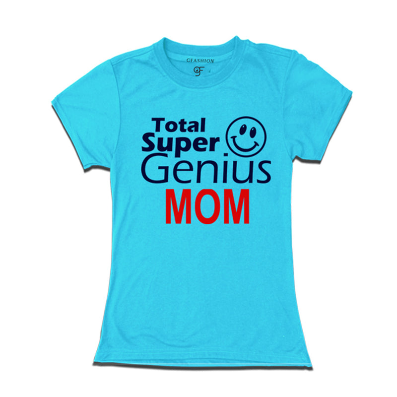 Super Genius Mom T-shirts in Sky Blue Color-gfashion
