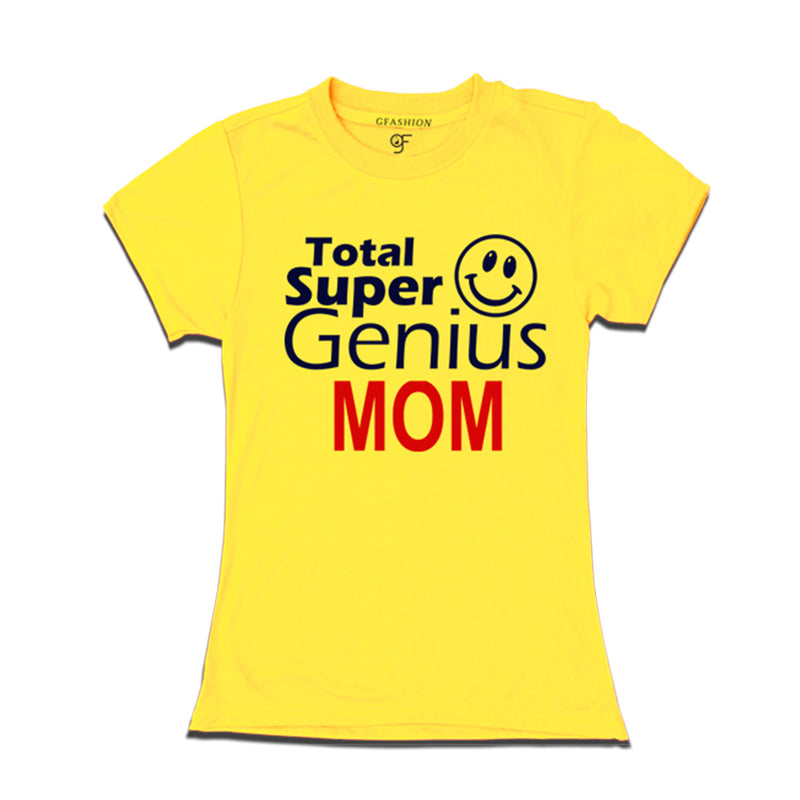 Super Genius Mom T-shirts in Yellow Color-gfashion