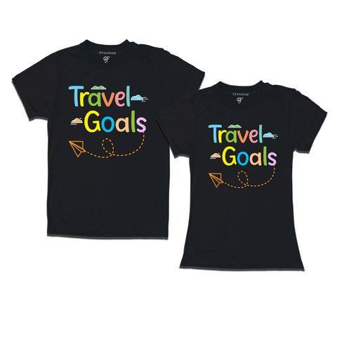 Travel goals couple tee shirts